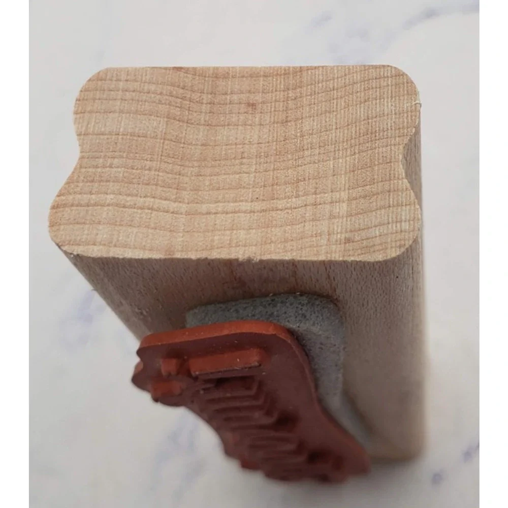 Hooray! Cursive Script Wood Mounted Rubber Border Stamp